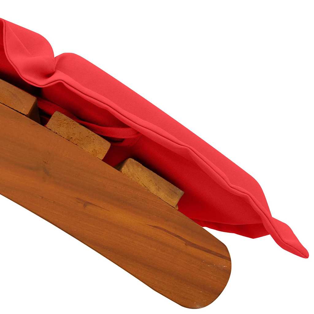 Espreguiçadeira com almofada 2 pcs Vermelho 184 x 55 x 64cm