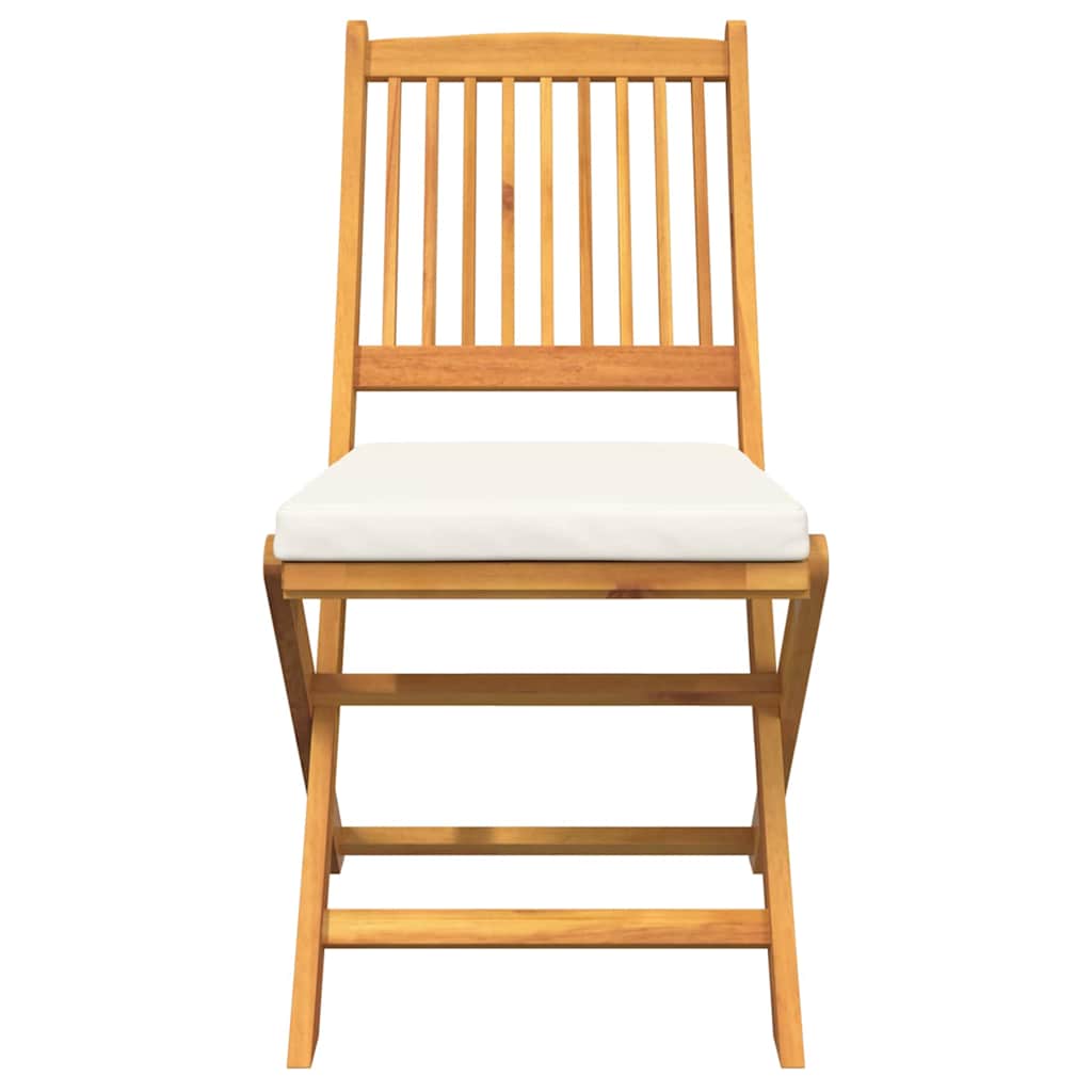 Cadeira Dobrável com almofada 2 pcs Branco 49 x 57,5 x 92cm