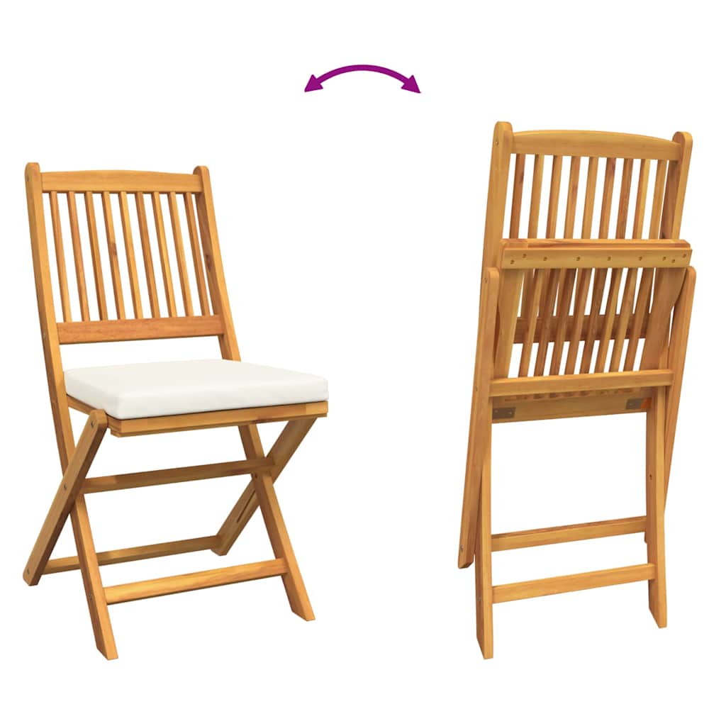 Cadeira Dobrável com almofada 2 pcs Branco 49 x 57,5 x 92cm