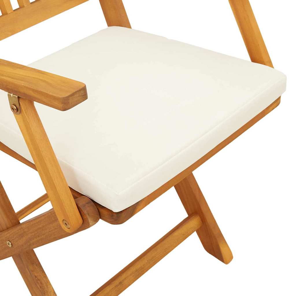 Cadeira Dobrável com almofada 2 pcs Branco 49 x 57,5 x 92cm