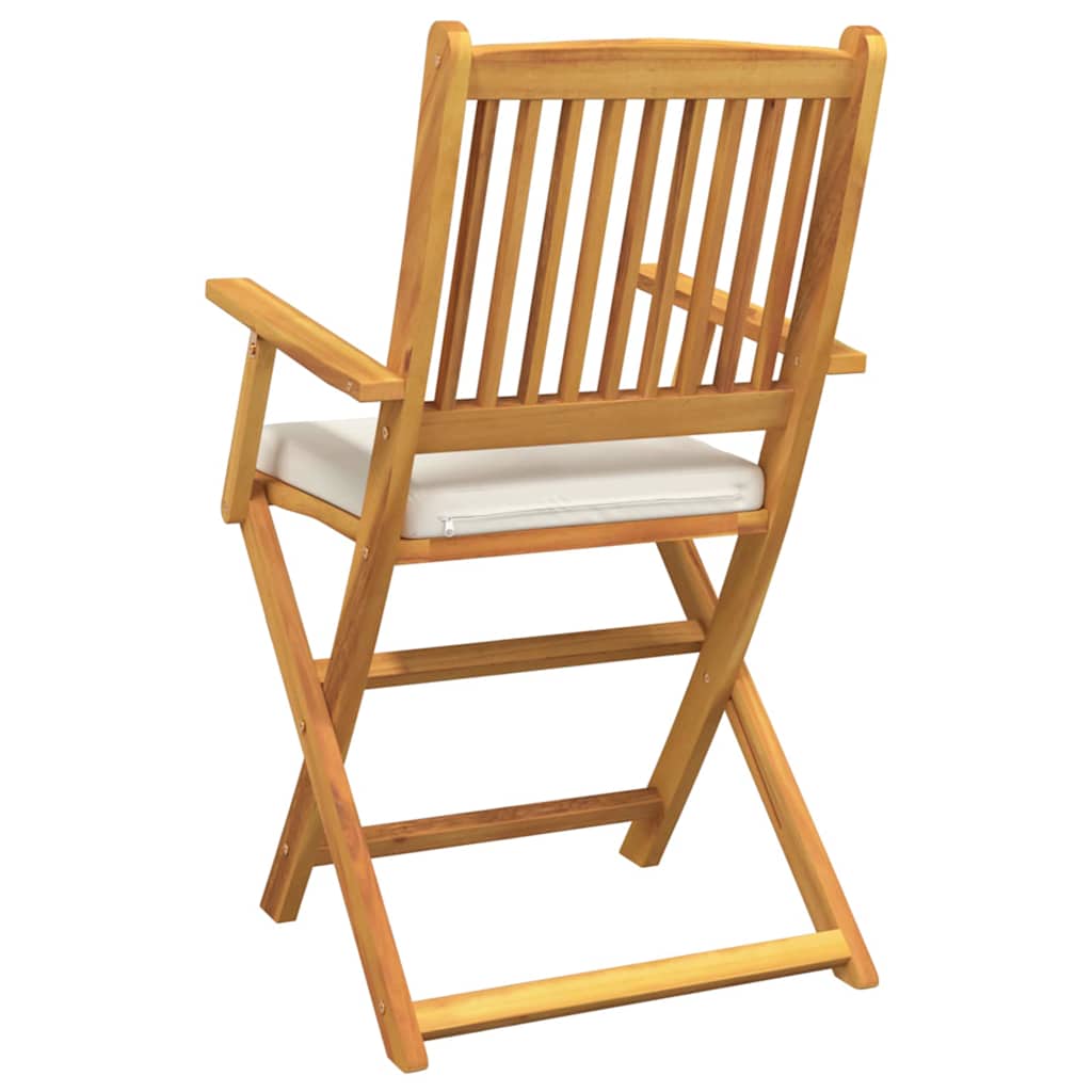 Cadeira Dobrável com almofada 2 pcs Branco 49 x 57,5 x 92cm