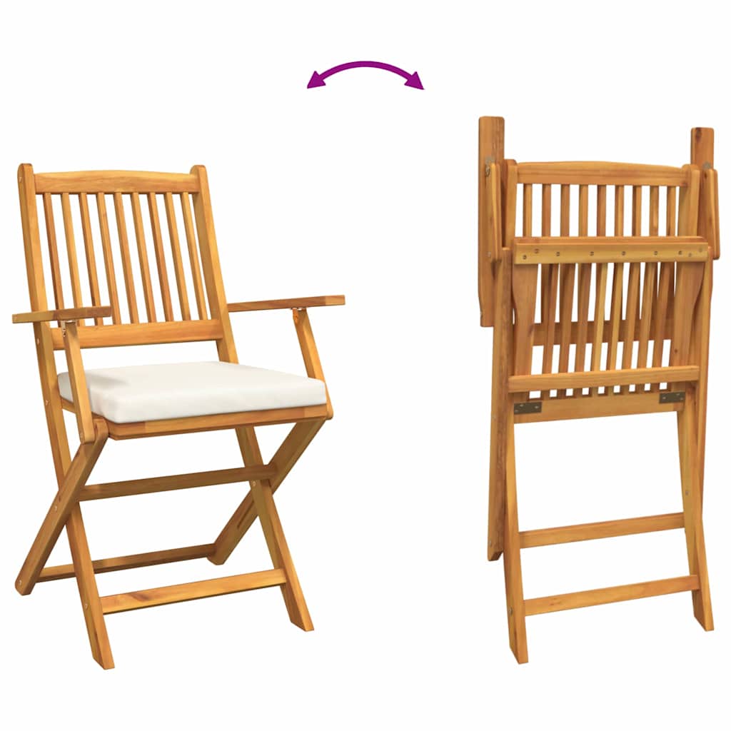 Cadeira Dobrável com almofada 2 pcs Branco 49 x 57,5 x 92cm