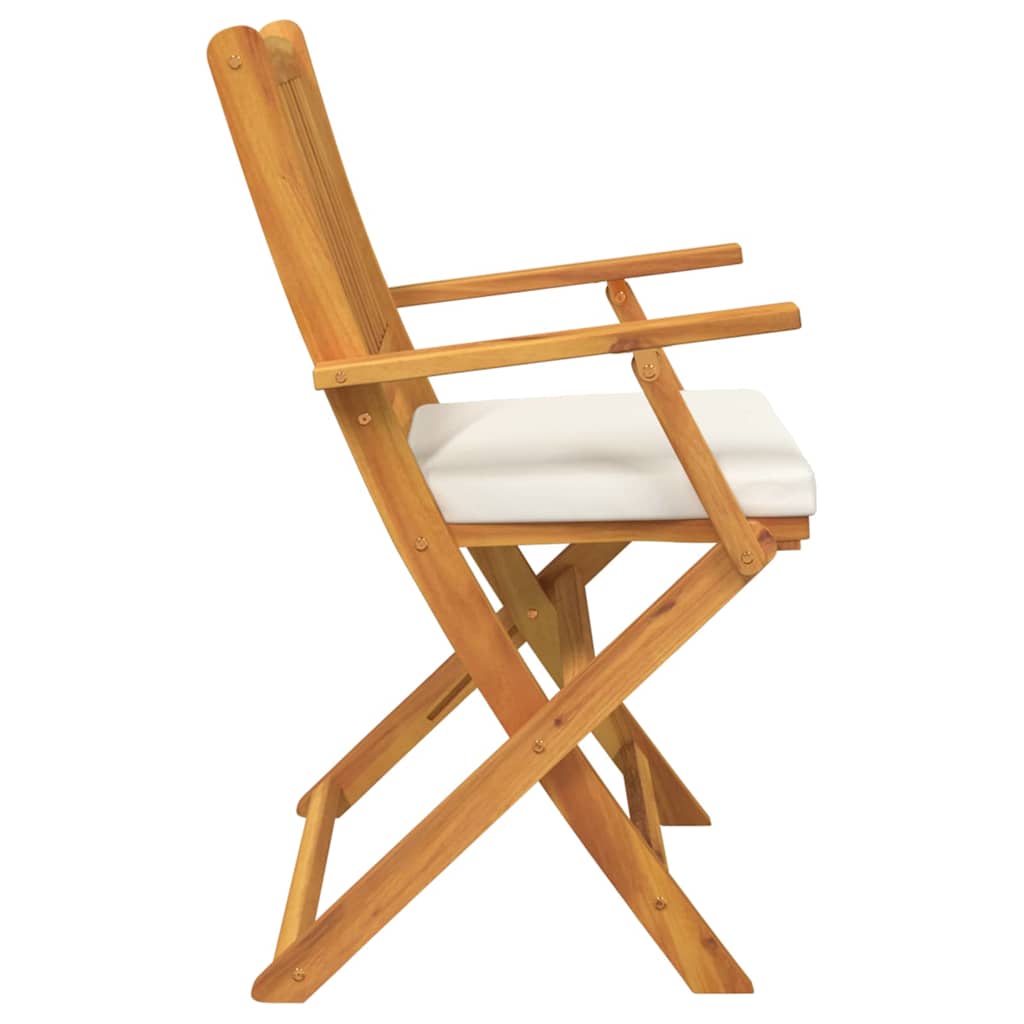 Cadeira Dobrável com almofada 2 pcs Branco 49 x 57,5 x 92cm
