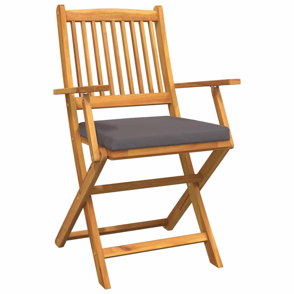 Cadeira Dobrável com almofada 2 pcs Cinzeto 49 x 57,5 x 92cm