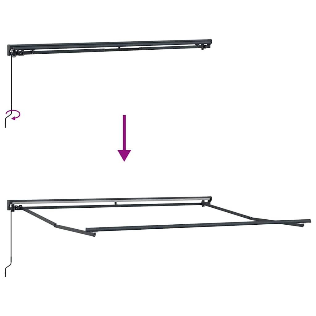 Estrutura de Toldo Manual Antracite 3,5 x 2,5 m