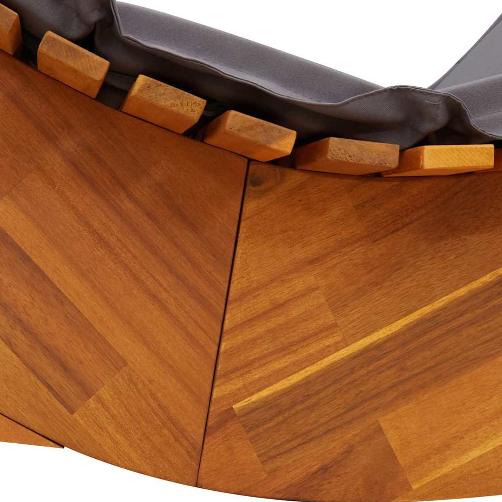 Espreguiçadeira com almofada 2 pcs Castanho 60 x 154 x 74cm