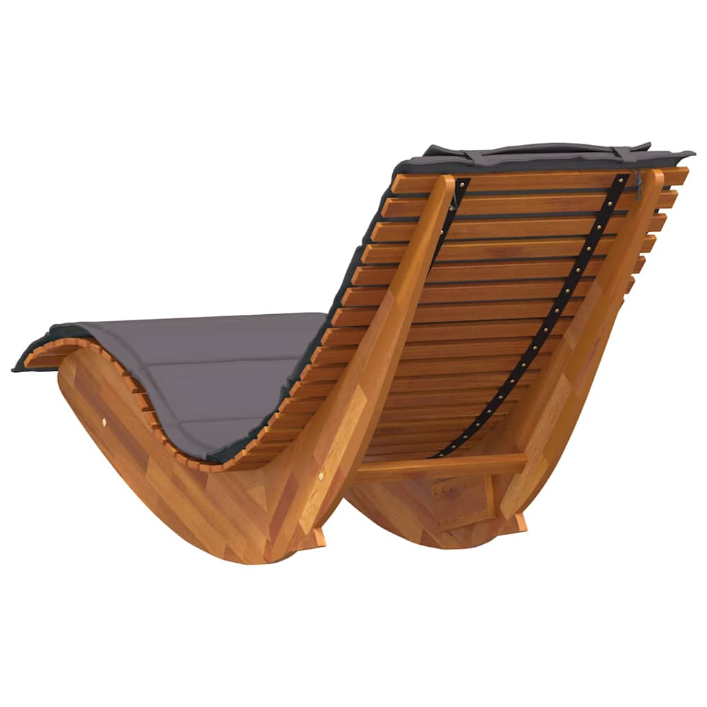 Espreguiçadeira com almofada 2 pcs Castanho 60 x 154 x 74cm