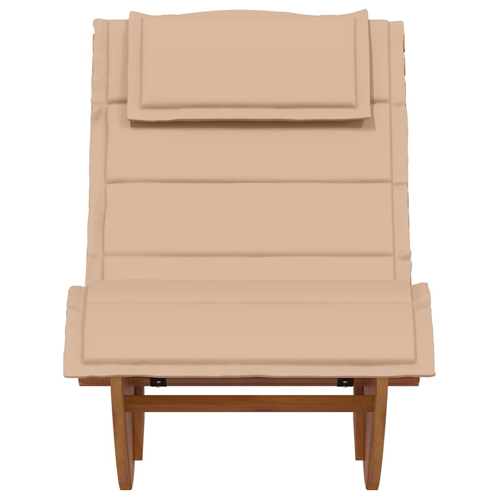 Espreguiçadeira com almofada 2 pcs Castanho 60 x 154 x 74cm