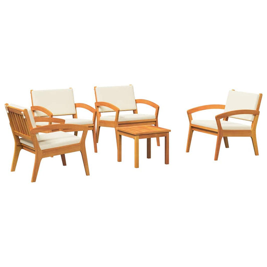 Conjunto bistro com almofada 5 pcs Castanho Poliéster