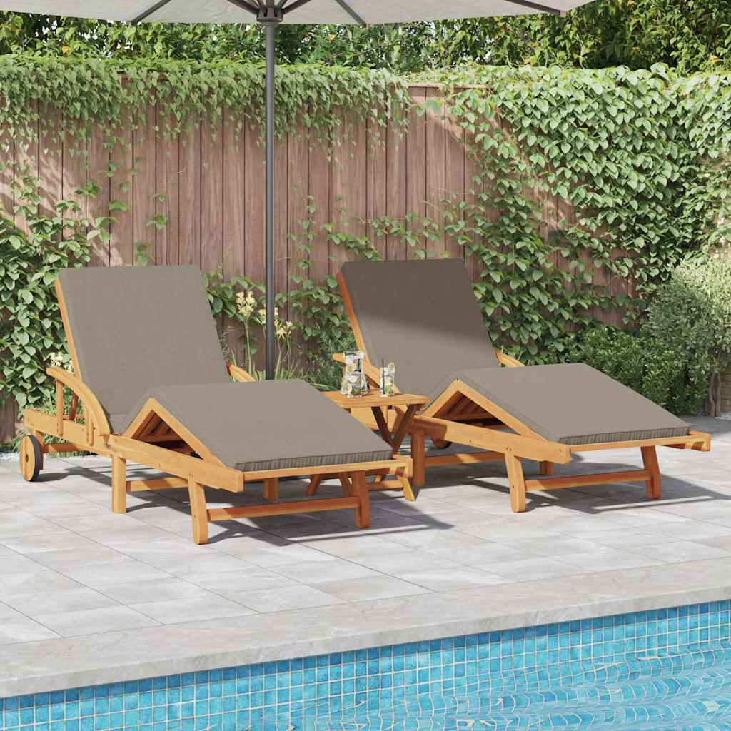 Espreguiçadeira 2 pcs Cinzento-acastanhado 200 x 67 x 84cm