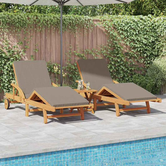 Espreguiçadeira 2 pcs Cinzento-acastanhado 200 x 67 x 84cm