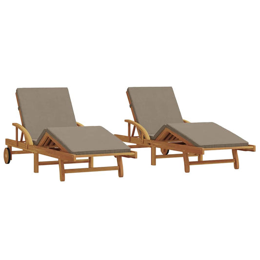 Espreguiçadeira 2 pcs Cinzento-acastanhado 200 x 67 x 84cm