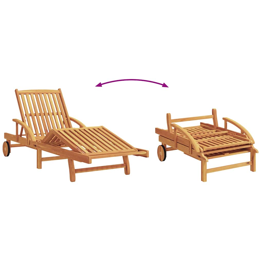 Espreguiçadeira com almofada 2 pcs Vermelho 200 x 67 x 84cm
