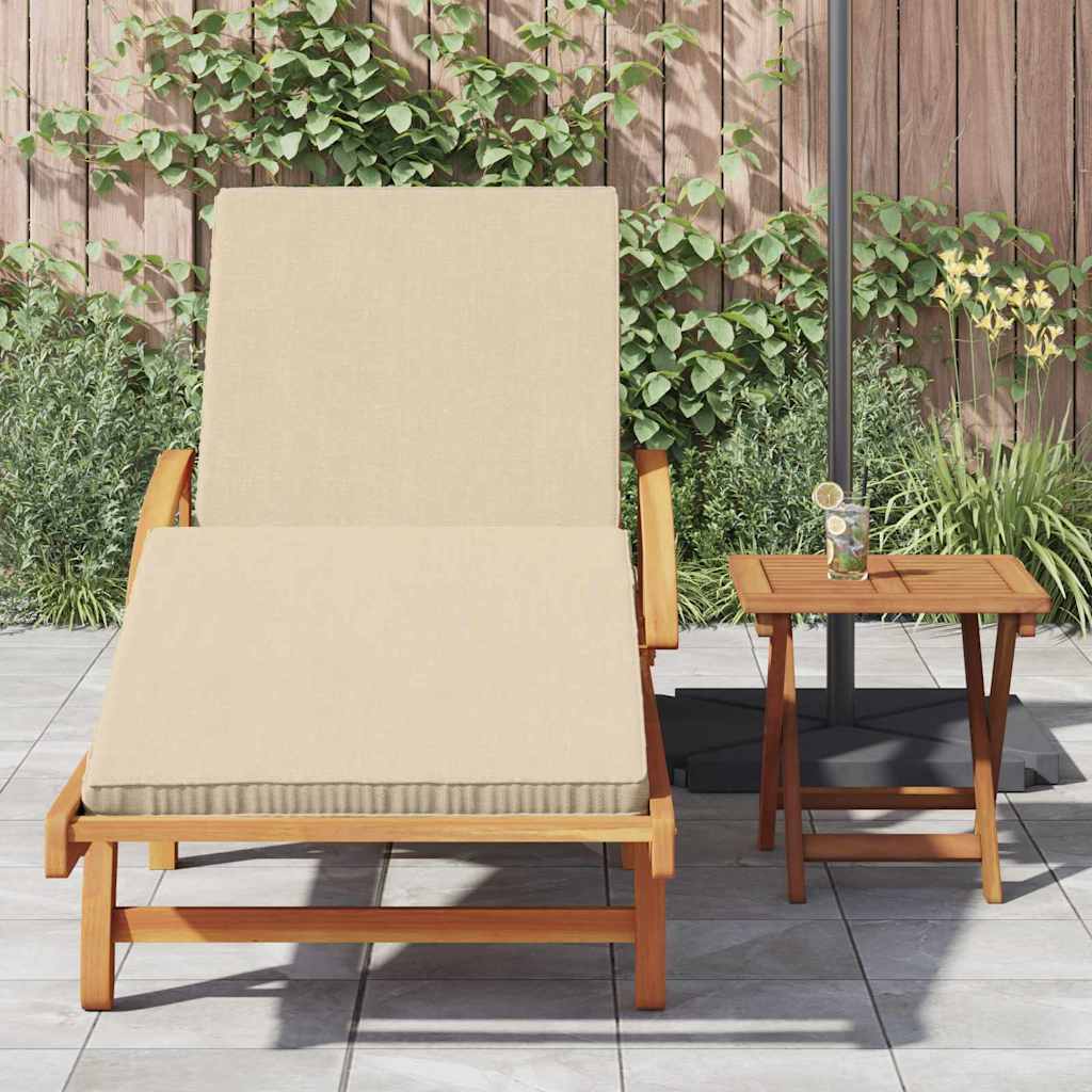 Espreguiçadeira com almofada 1-pessoa 2 pcs Bege 40 x 40 x 40cm