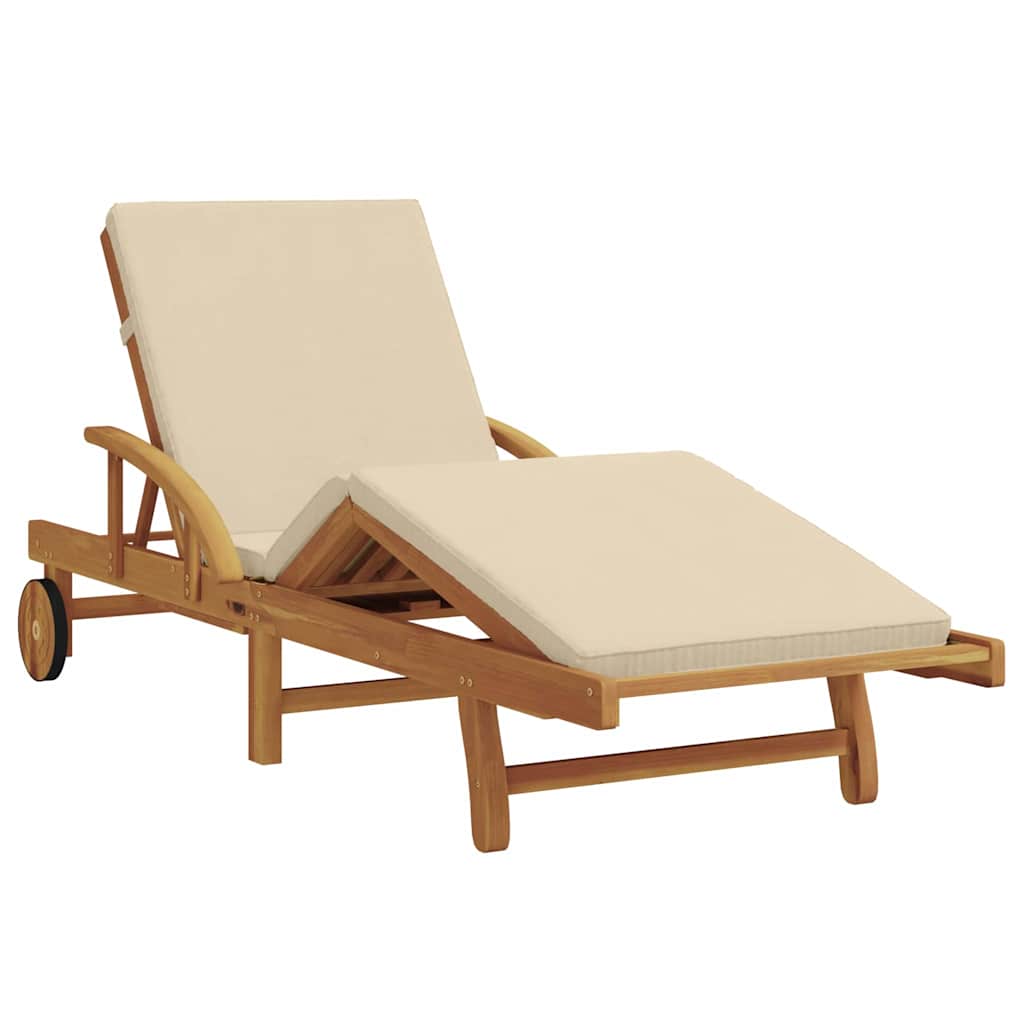 Espreguiçadeira com almofada 2-pessoa 3 pcs Bege 40 x 40 x 40cm