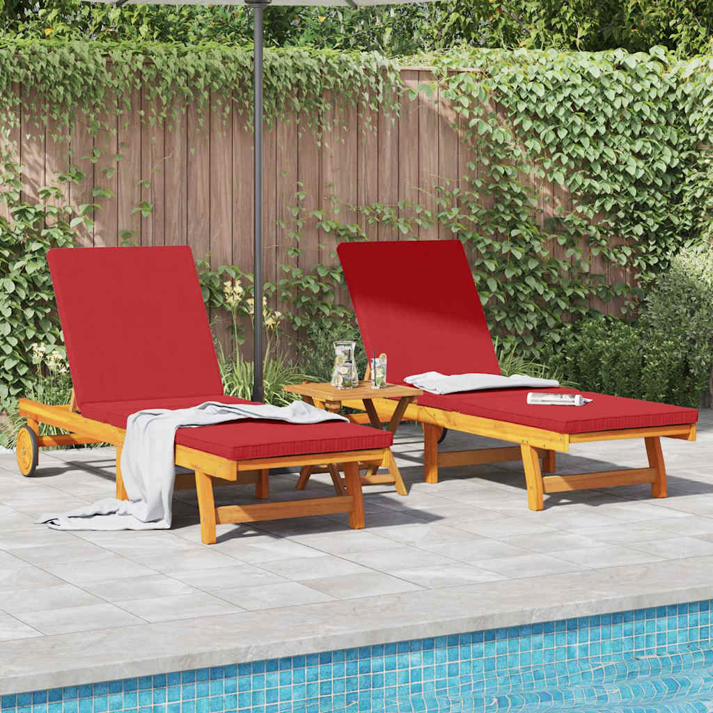 Espreguiçadeira com almofada 2 pcs Castanho 63 x 199 x 85cm