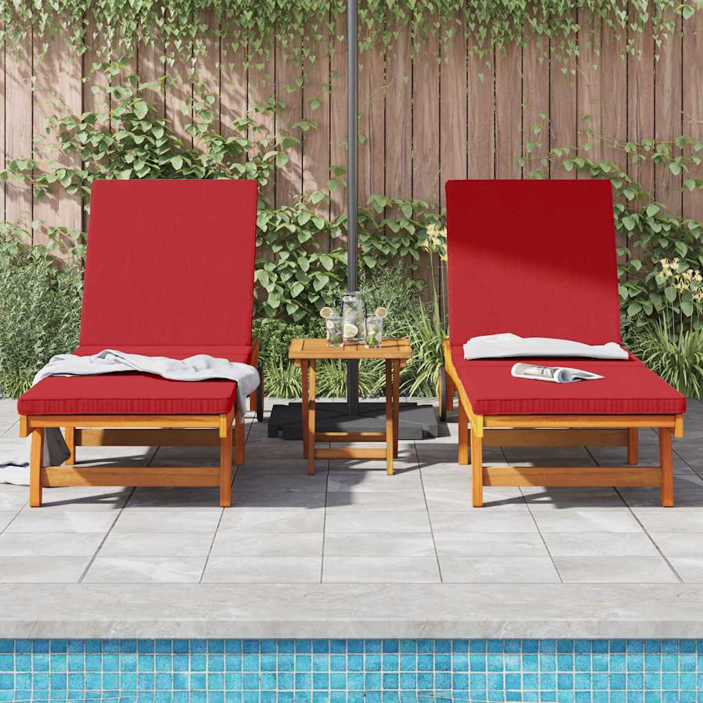Espreguiçadeira com almofada 2 pcs Castanho 63 x 199 x 85cm