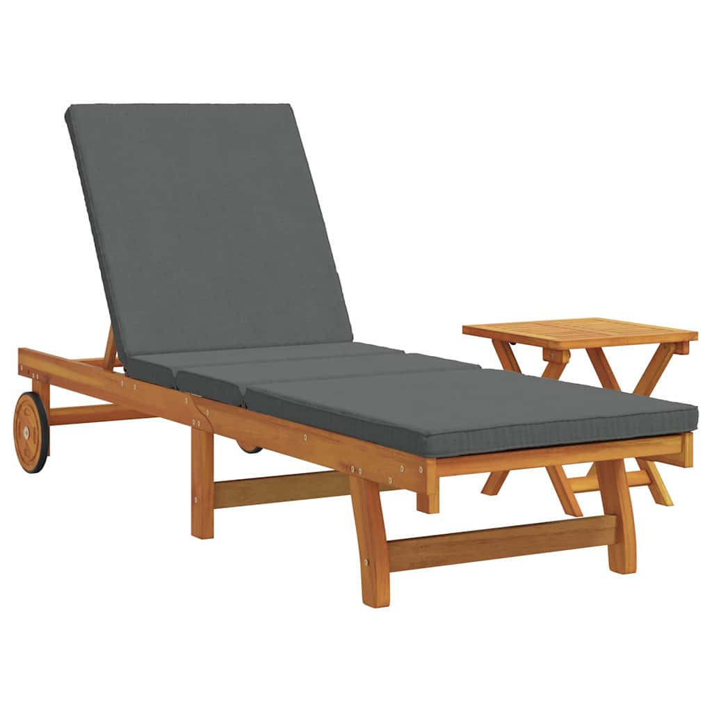 Espreguiçadeira com almofada 2 pcs Castanho 40 x 40 x 40cm
