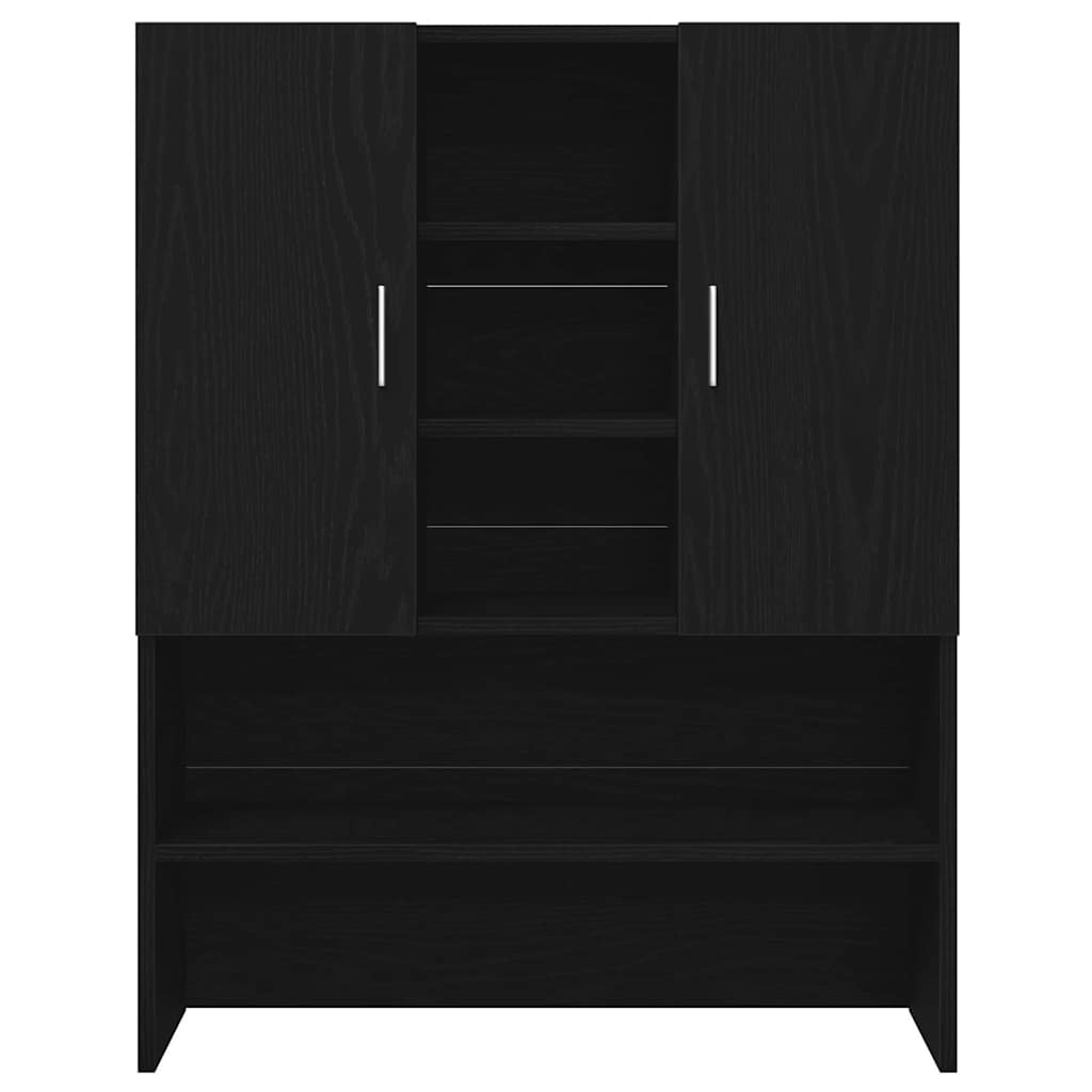Armário para máquina de lavar roupa 2 pcs Carvalho preto