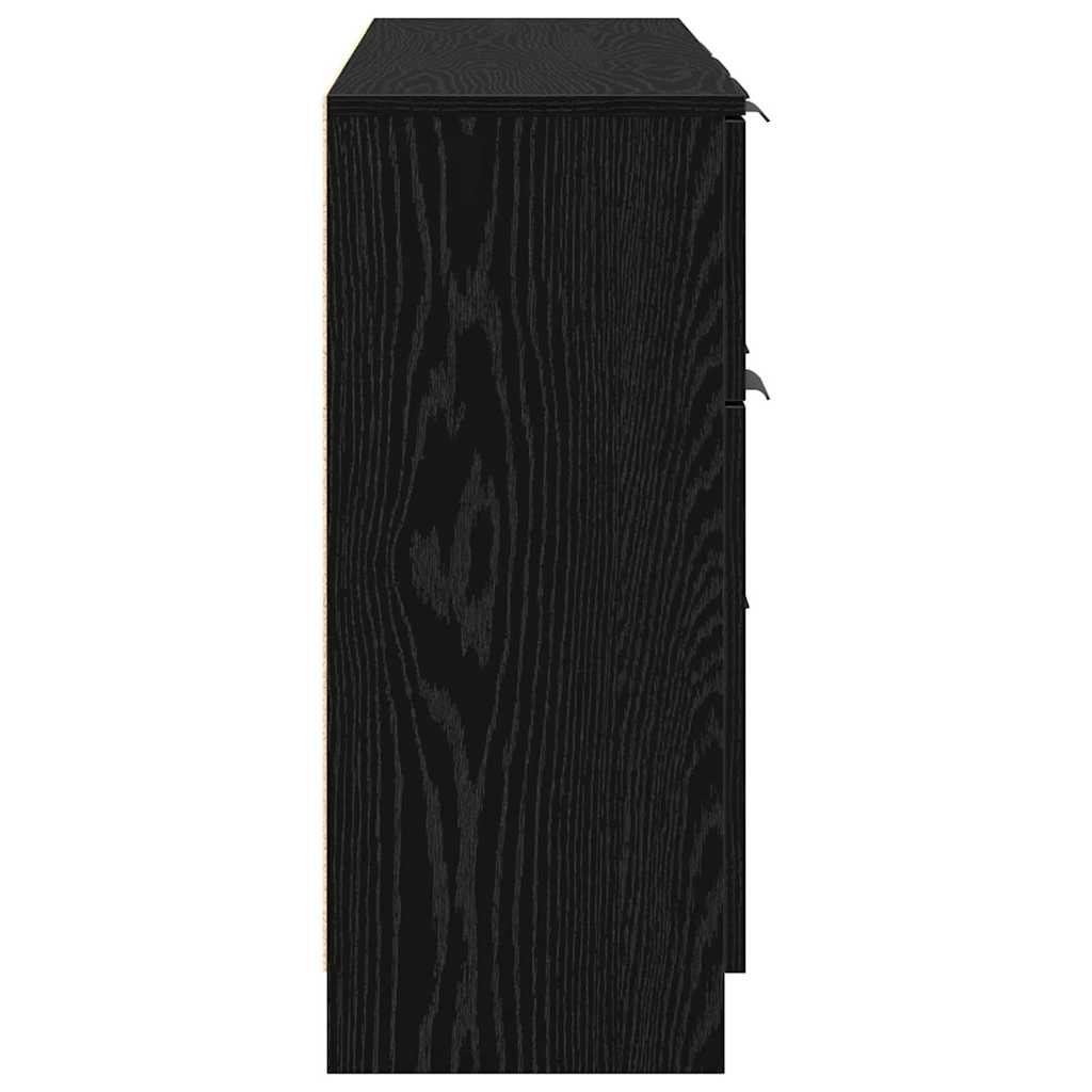 Buffet 3 pcs Carvalho preto 121 x 30 x 70 cm Madeira processada