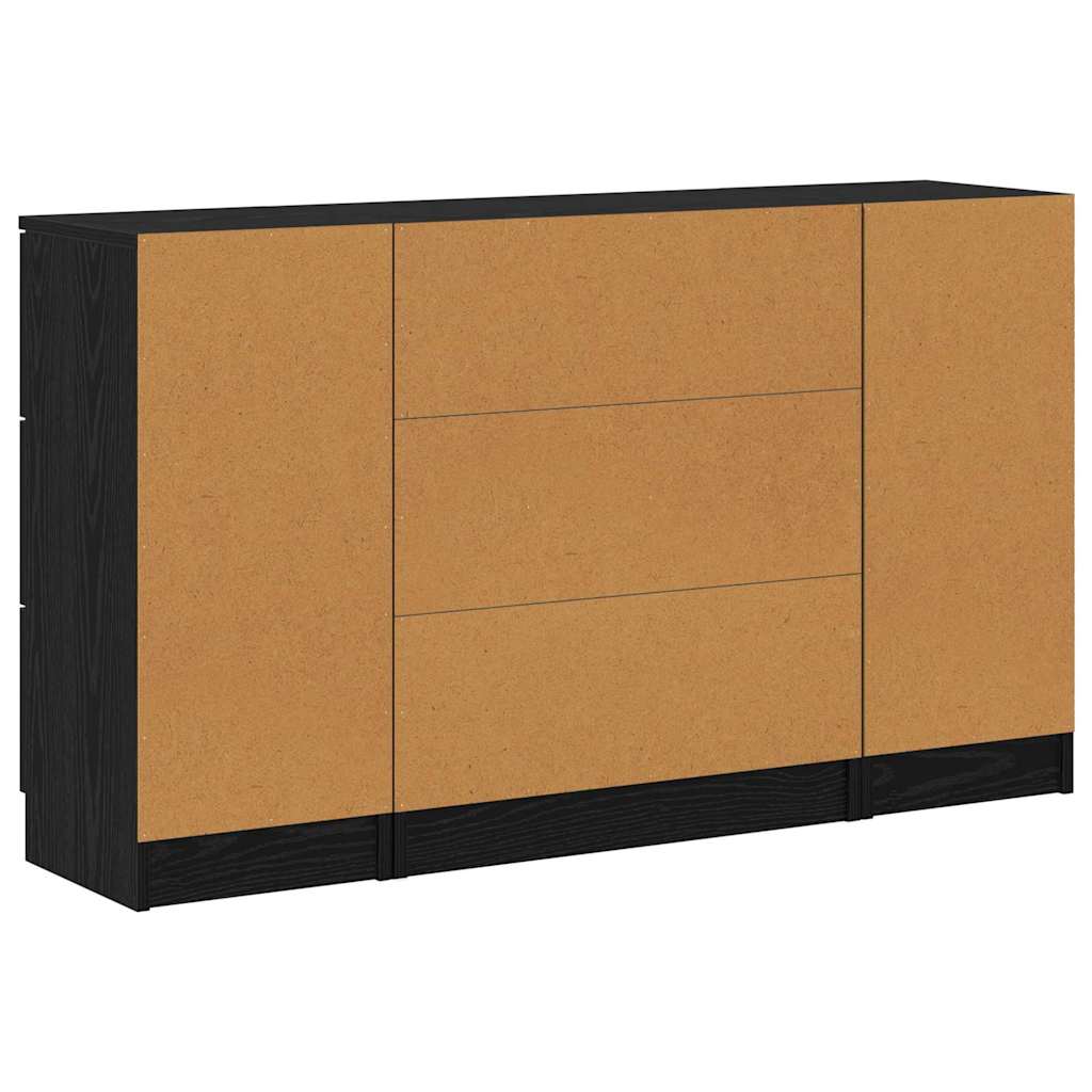 Buffet 3 pcs Carvalho preto 121 x 30 x 70 cm Madeira processada