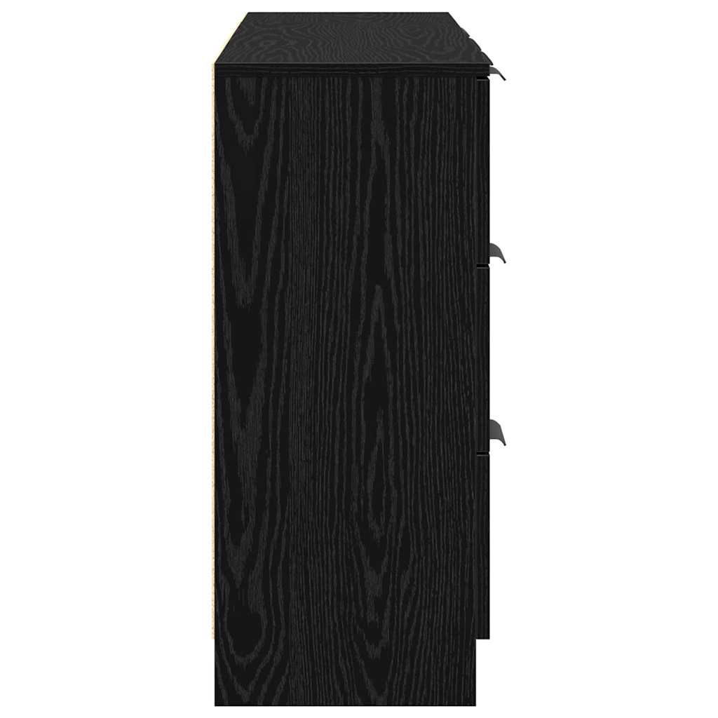 Buffet 3 pcs Carvalho preto 121 x 30 x 70 cm Madeira processada