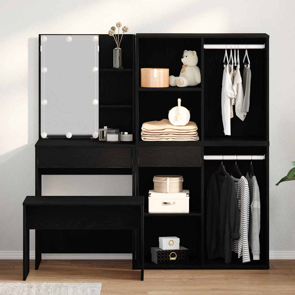Conjunto de Mesa de Vestir 2 pcs Preto 140 x 40 x 140 cm