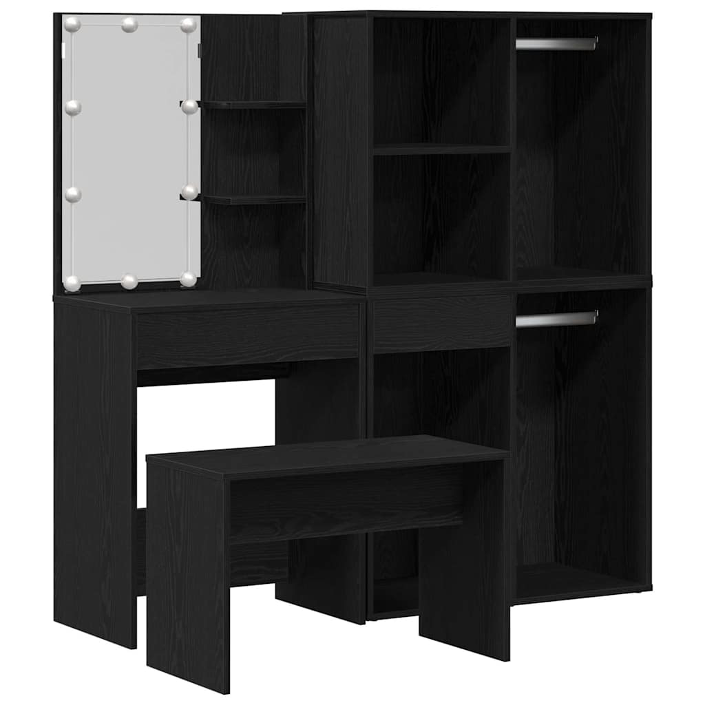 Conjunto de Mesa de Vestir 2 pcs Preto 140 x 40 x 140 cm