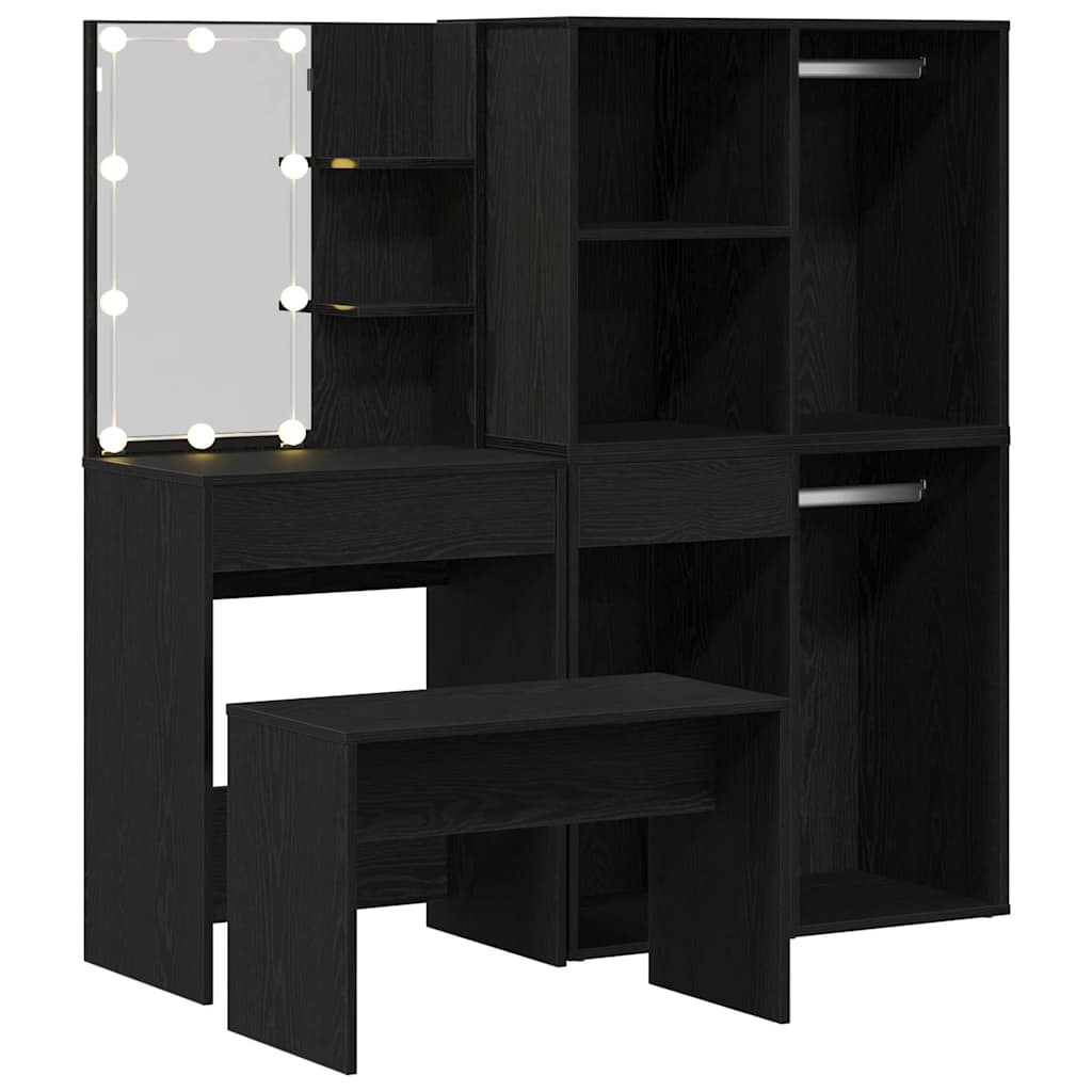 Conjunto de Mesa de Vestir 2 pcs Preto 140 x 40 x 140 cm