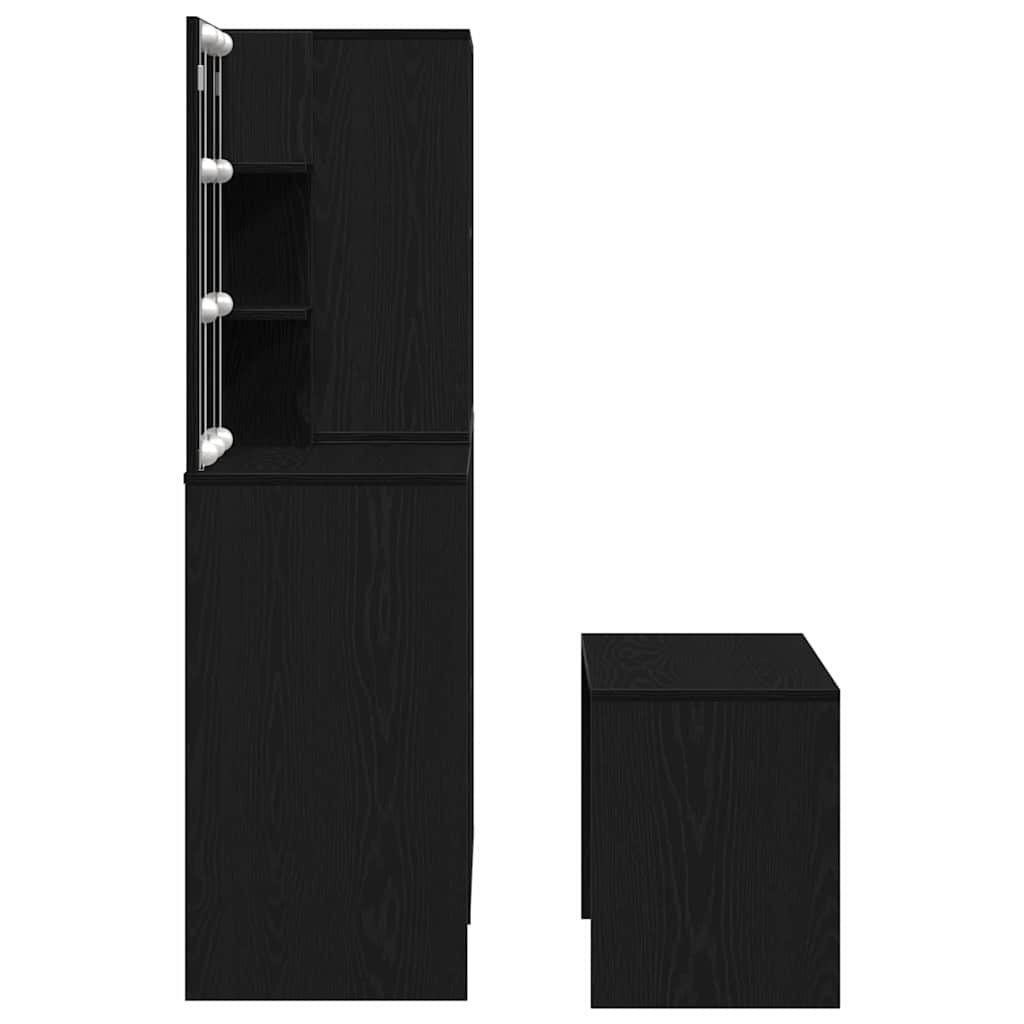 Conjunto de Mesa de Vestir 2 pcs Preto 140 x 40 x 140 cm