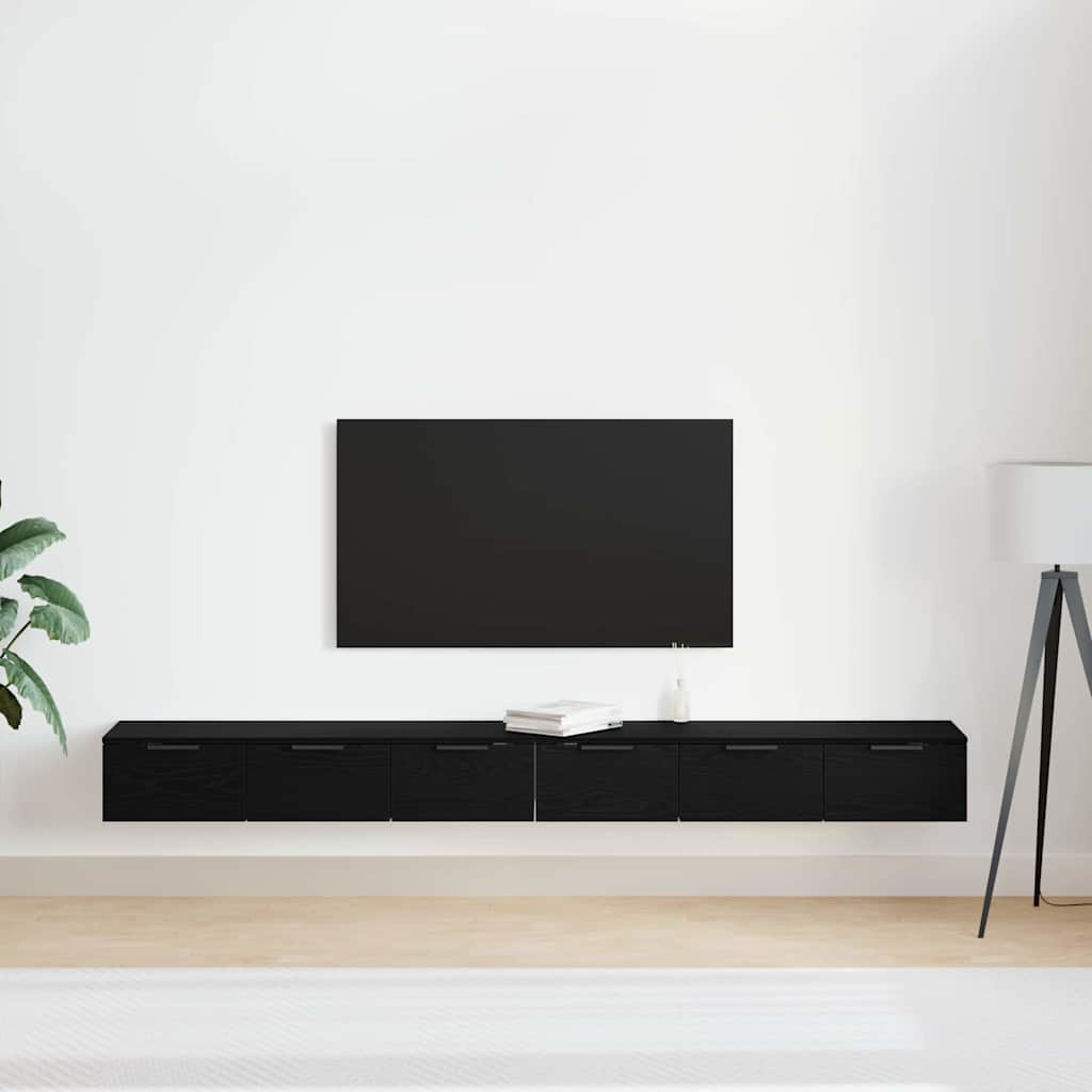 Armário de Parede 2 pcs Carvalho preto 102 x 30 x 20 cm