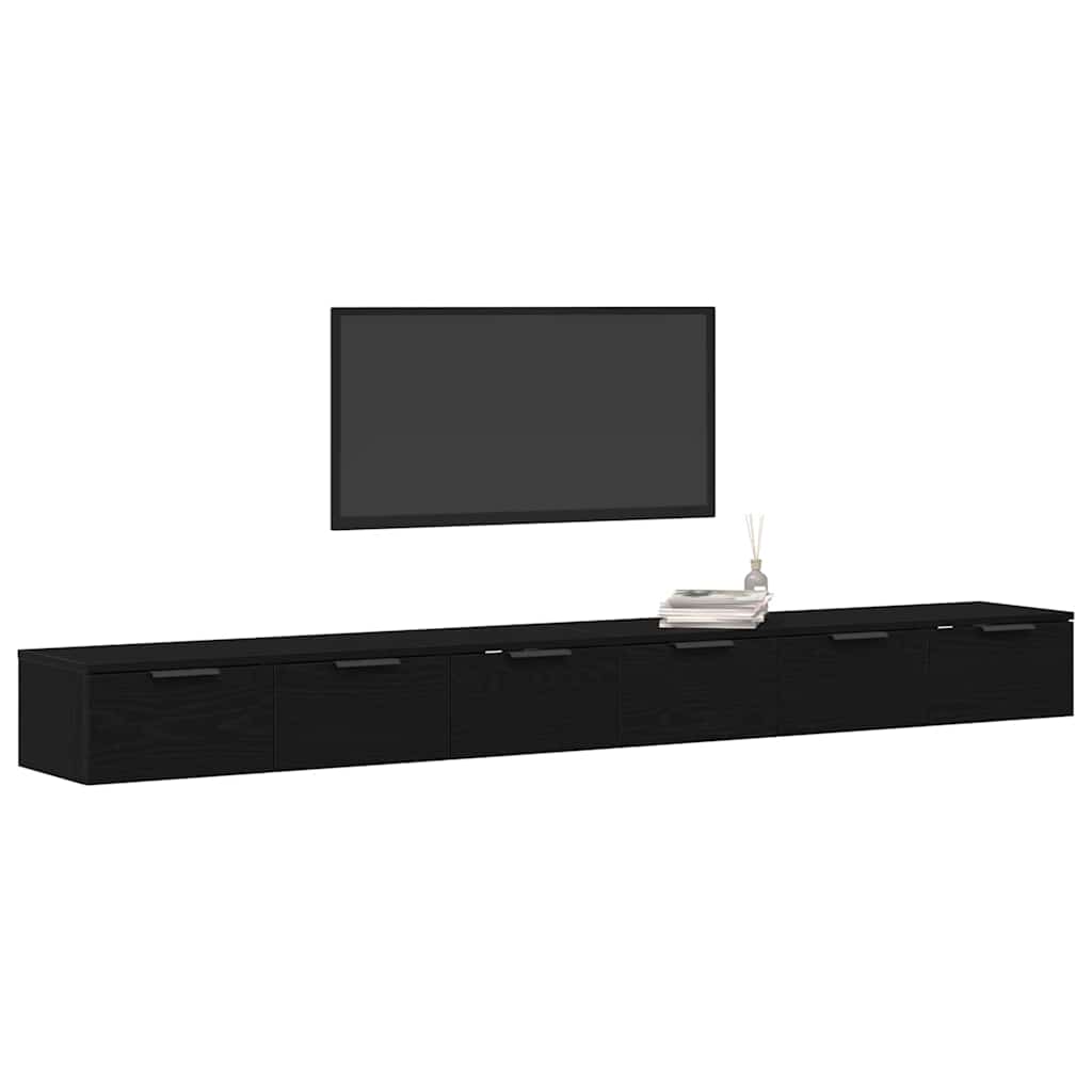 Armário de Parede 2 pcs Carvalho preto 102 x 30 x 20 cm