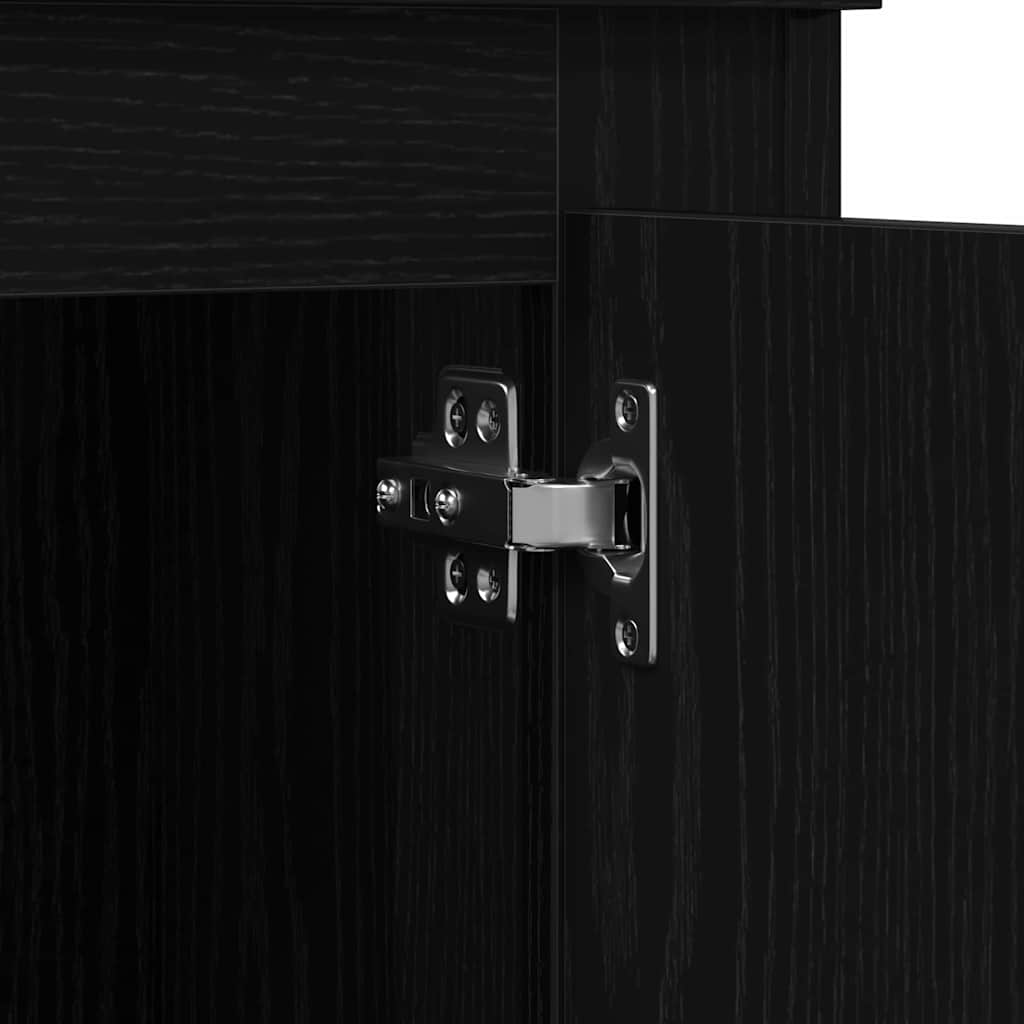 Armário Alto com gaveta Carvalho Preto 132 x 35,5 x 103,5 cm