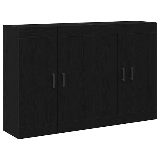 Estante de Parede 2 pcs Carvalho Preto 69,5 x 34 x 90 cm
