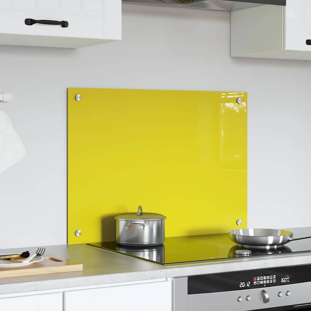 Proteção de Cozinha Amarelo 70 x 50 x 0.6 cm vidro temperado