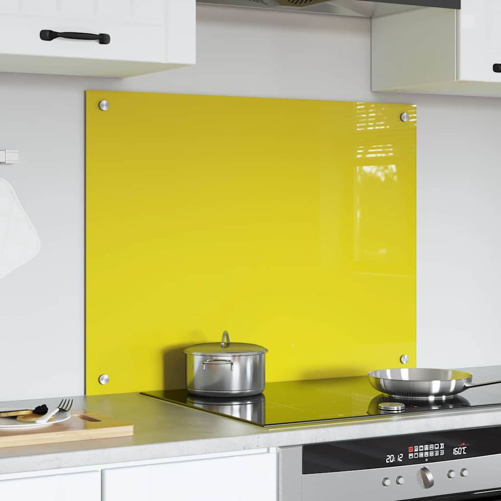 Proteção de Cozinha Amarelo 80 x 60 x 0.6 cm vidro temperado