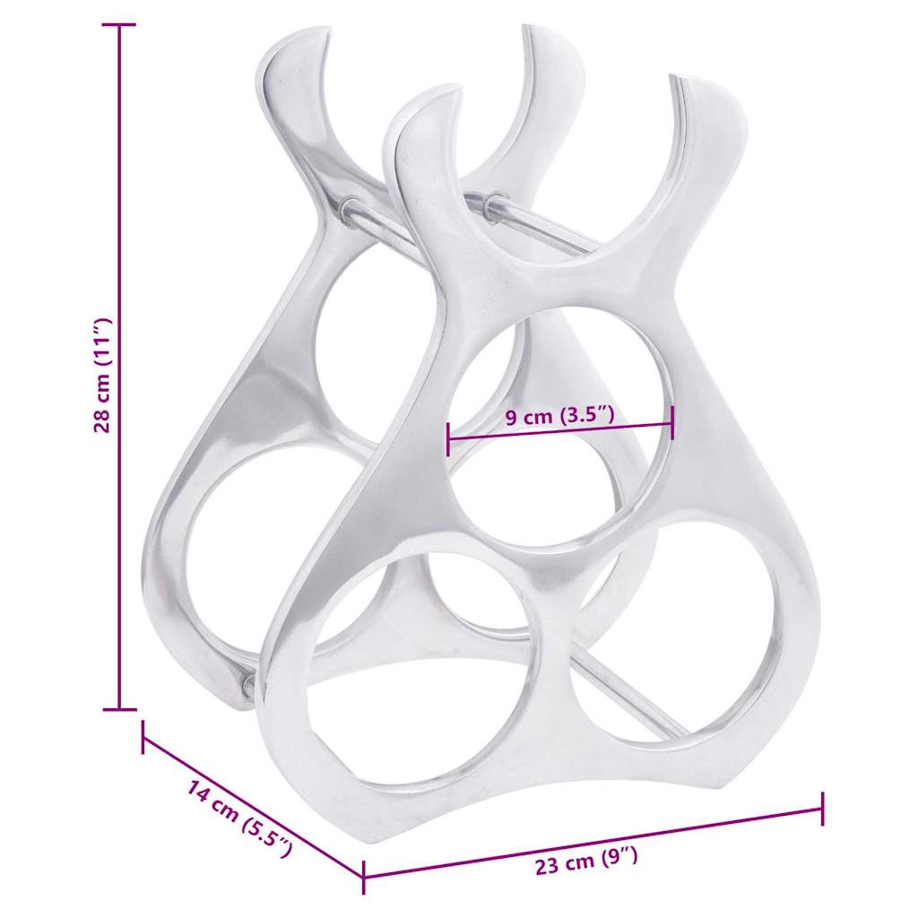 Escorredor de Vinho Prateado 23 x 14 x 28 cm Alumínio