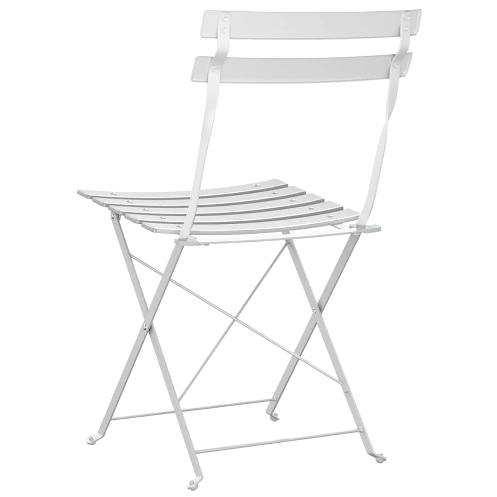 Cadeira Dobrável de Jardim 2 pcs Branco 42 x 46 x 82cm Aço