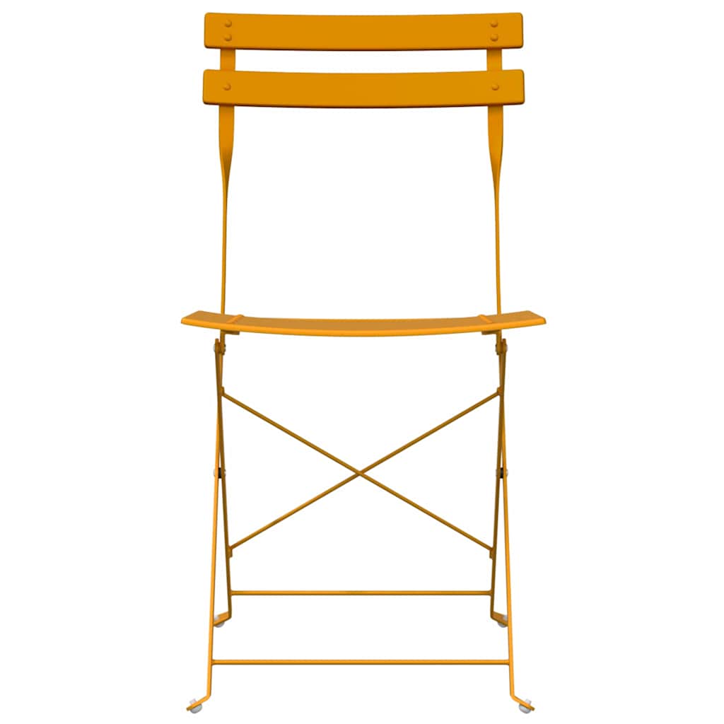 Cadeira Dobrável de Jardim 2 pcs Mostarda 42 x 46 x 82cm Aço
