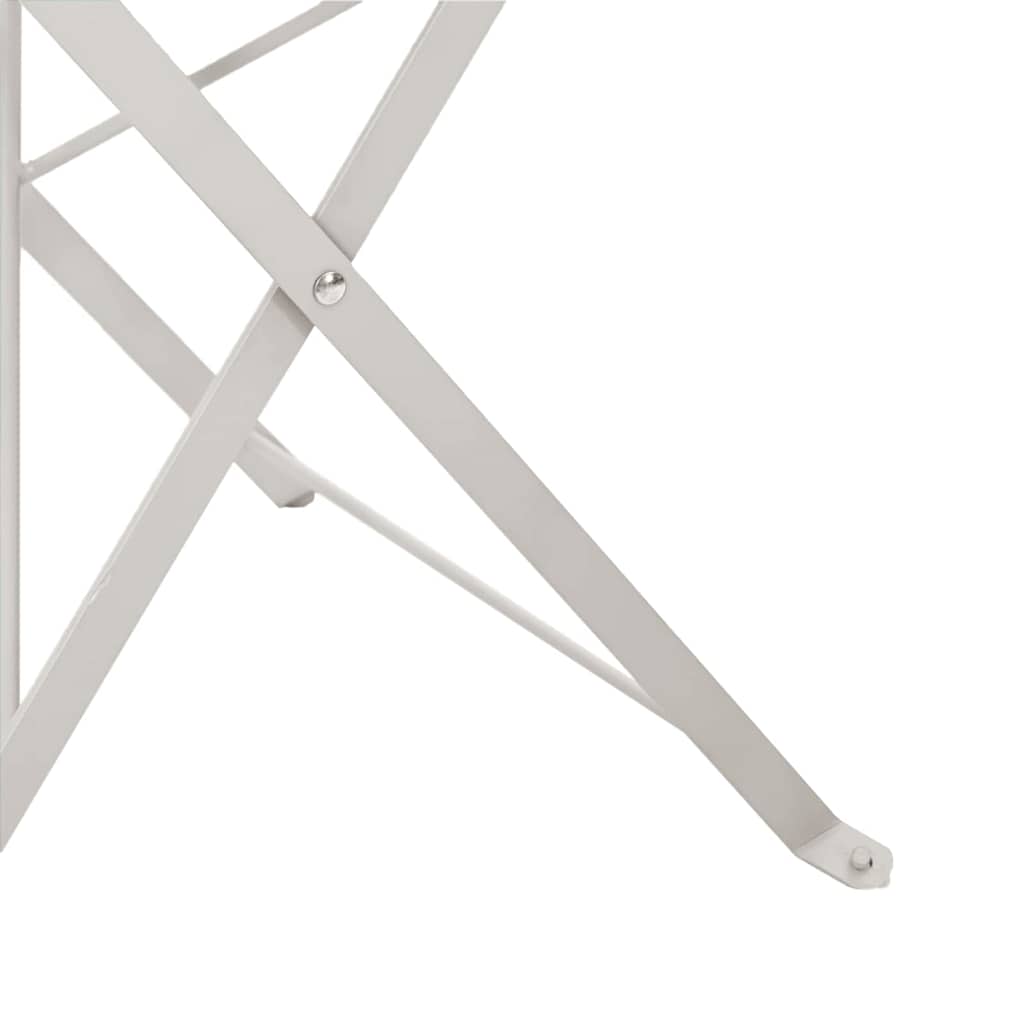 Cadeira Dobrável de Jardim 2 pcs Bege 42 x 46 x 82cm Aço