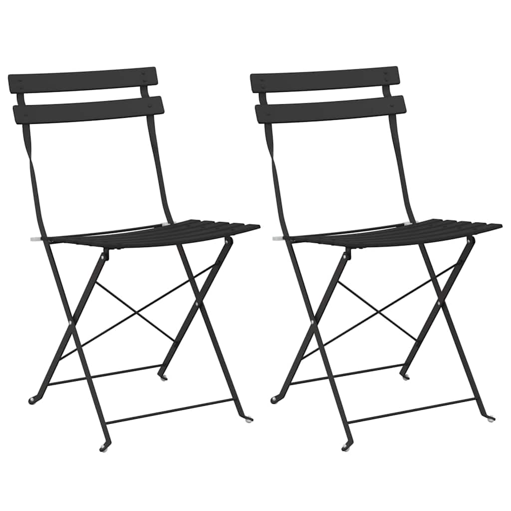 Cadeira Dobrável de Jardim 2 pcs Antracite 42 x 46 x 82cm Aço