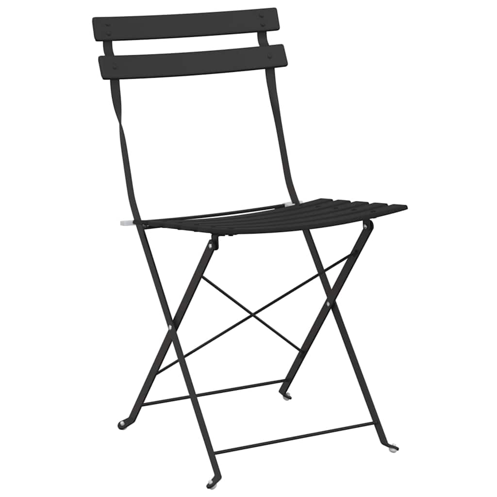 Cadeira Dobrável de Jardim 2 pcs Antracite 42 x 46 x 82cm Aço