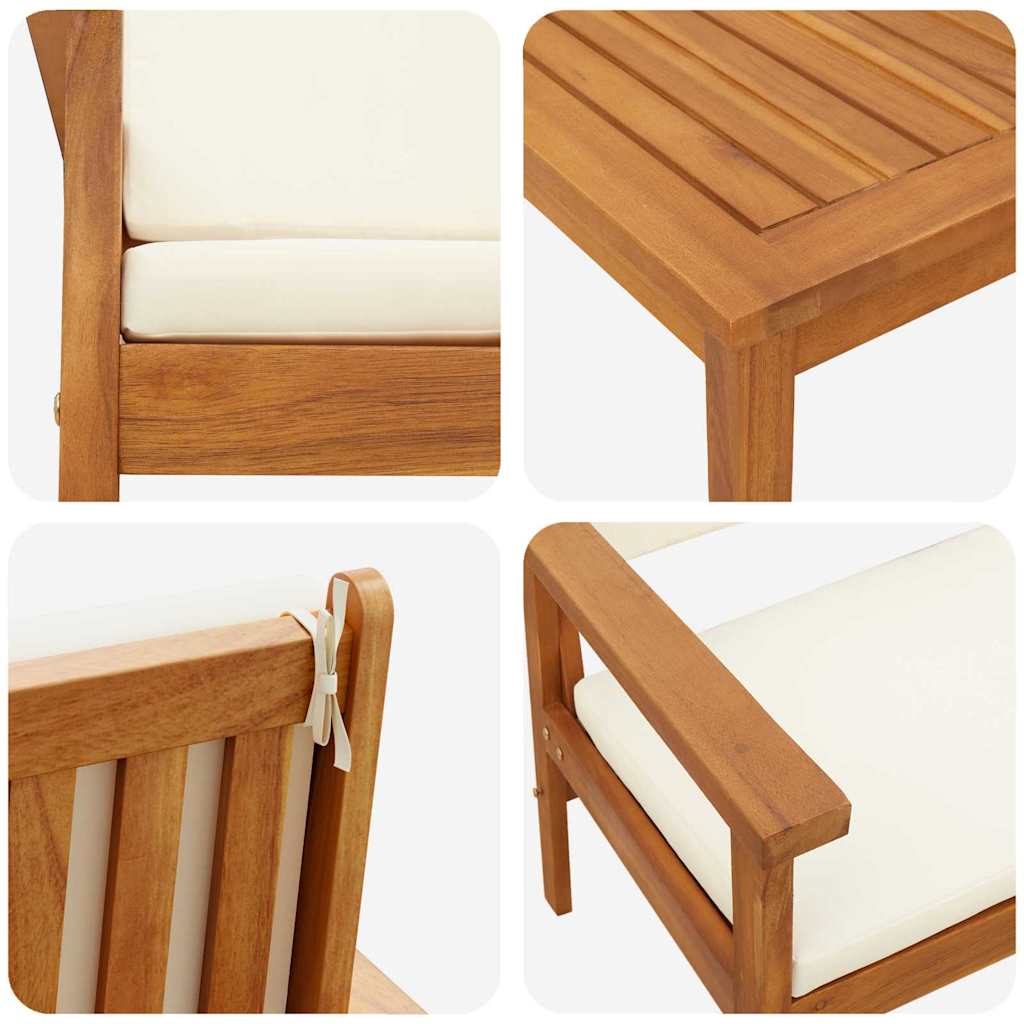 Conjunto de Sofá de Jardim 3 pcs Castanho 45 x 45 x 38cm