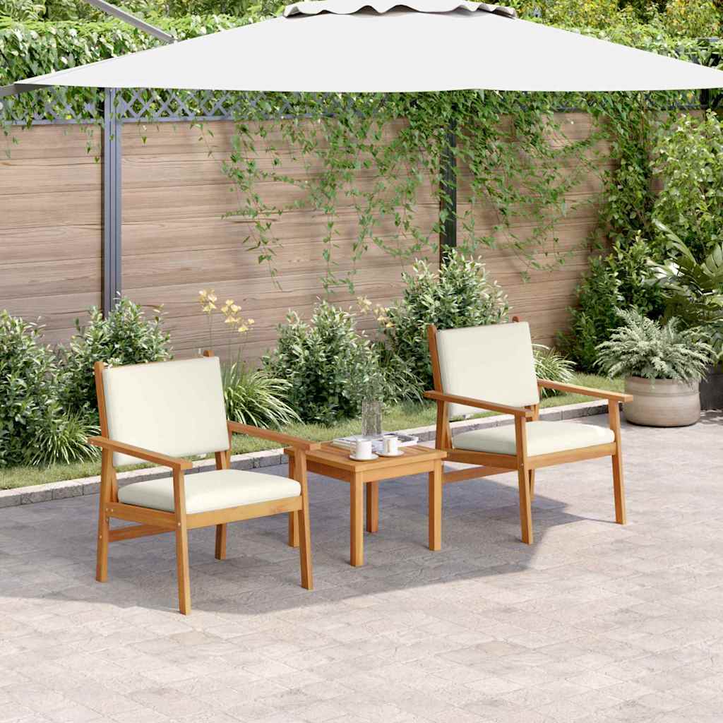 Conjunto de Sofá de Jardim 3 pcs Castanho 45 x 45 x 38cm
