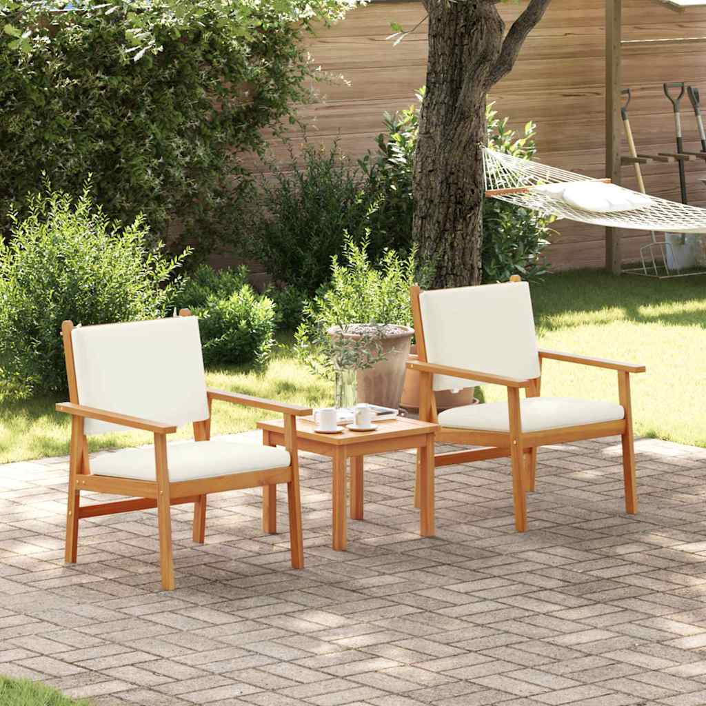 Conjunto de Sofá de Jardim 3 pcs Castanho 45 x 45 x 38cm