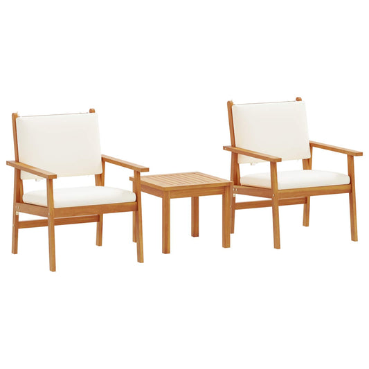 Conjunto de Sofá de Jardim 3 pcs Branco Creme