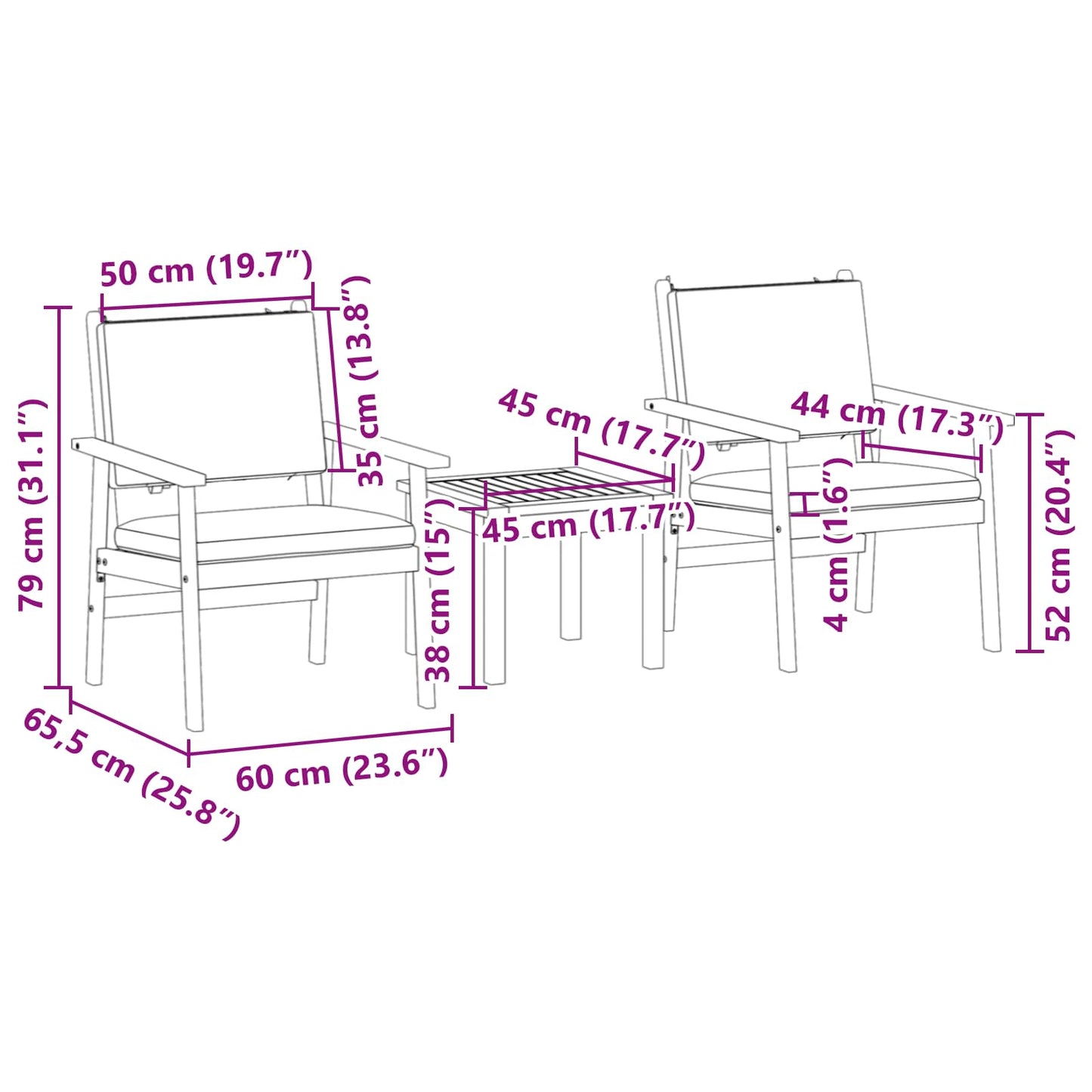 Conjunto de Sofá de Jardim 3 pcs Branco Creme