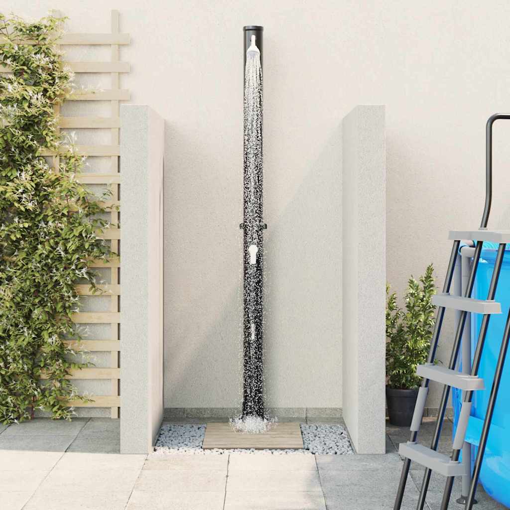 Chuveiro Solar para Exterior Preto 217 cm PVC e alumínio