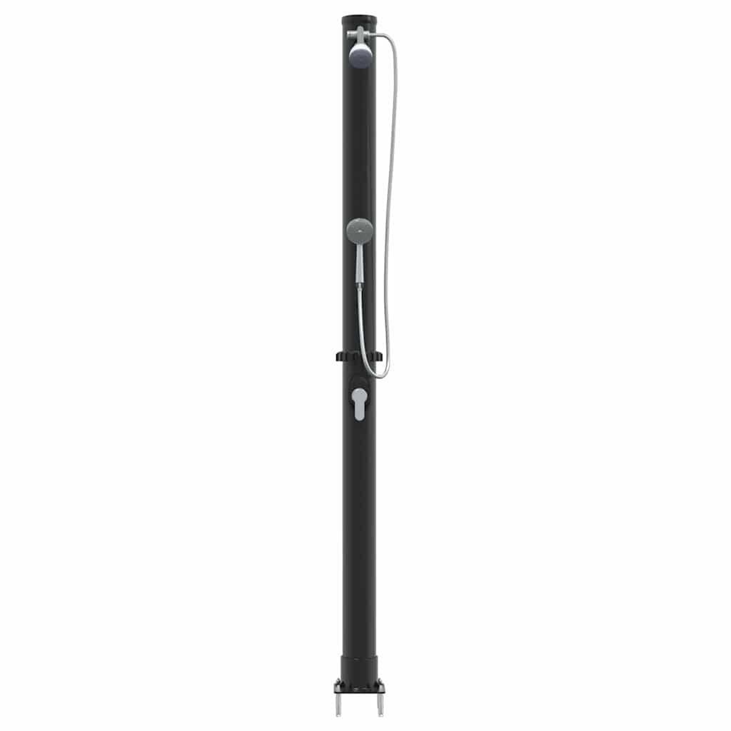 Chuveiro Solar para Exterior Preto 217 cm PVC e alumínio