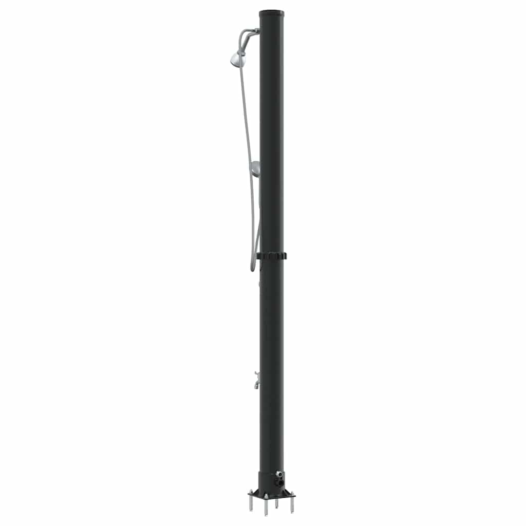 Chuveiro Solar para Exterior Preto 217 cm PVC e alumínio